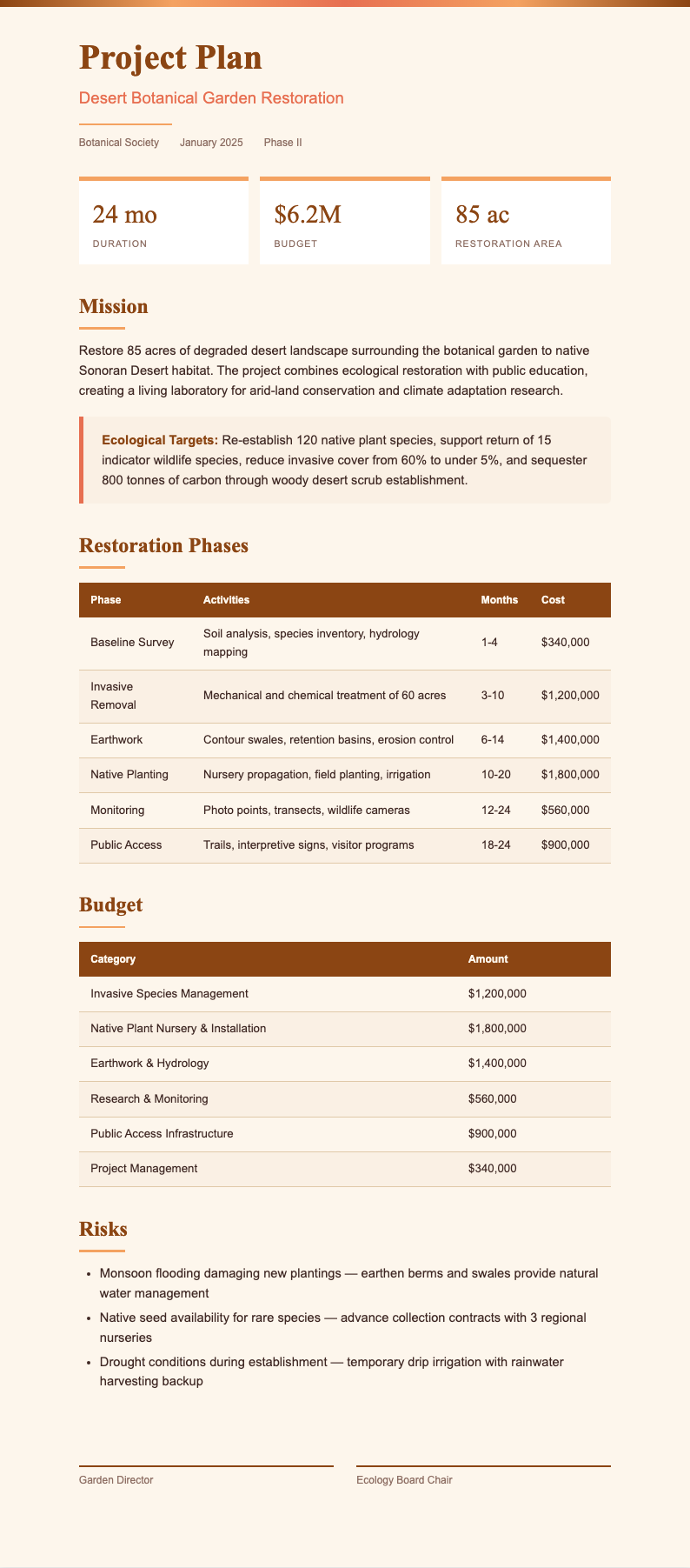 Terracotta Sun project plan